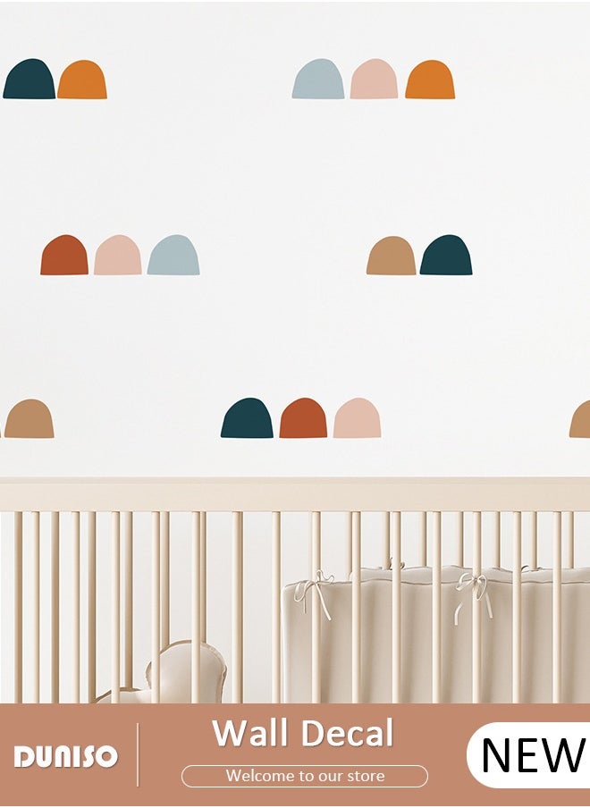 DUNISO 36pcs Boho Hills Wall Stickers Bedroom Removable Wall Decals Nursery Kids Room Decor, Decorations, Pastel Hearts Wall Art Stickers for Kids Room Bedroom Playroom Nursery Room  - Image 1