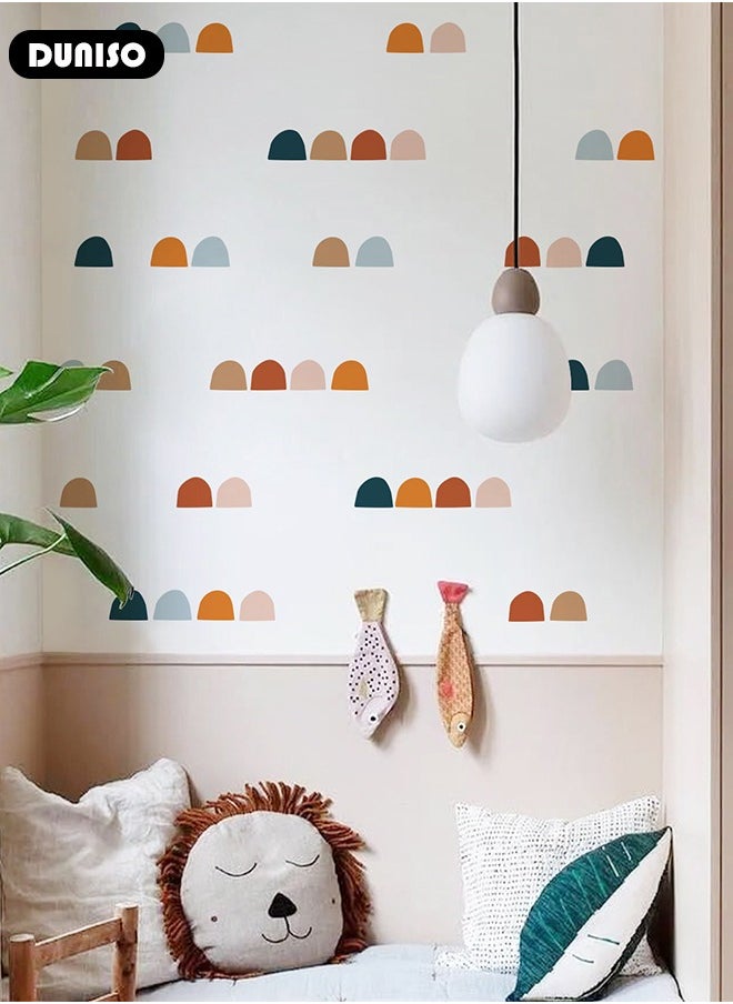DUNISO 36pcs Boho Hills Wall Stickers Bedroom Removable Wall Decals Nursery Kids Room Decor, Decorations, Pastel Hearts Wall Art Stickers for Kids Room Bedroom Playroom Nursery Room  - Image 5