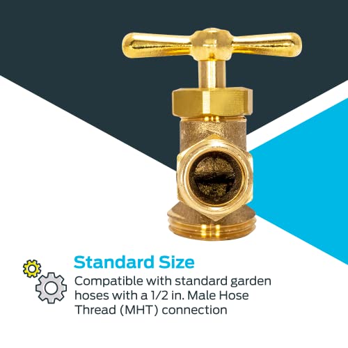 Eastman Irrigation Hose Bibb, 1/2 Inch MIP x 1/2 Inch MHT Outdoor Spigot, Brass Garden Valve, 20181 - Image 4