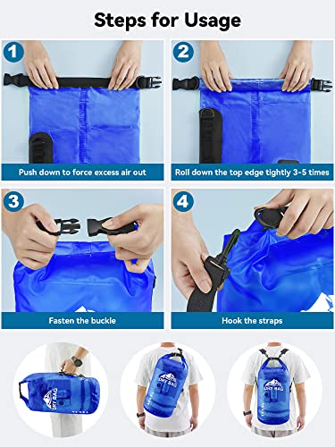 HEETA Dry Bag Waterproof for Women Men, Roll Top Lightweight Dry Storage Bag Backpack with Phone Case for Travel Swimming Boating Kayaking Paddle Board Camping Beach Accessories (Navy Blue, 30L) - Image 5