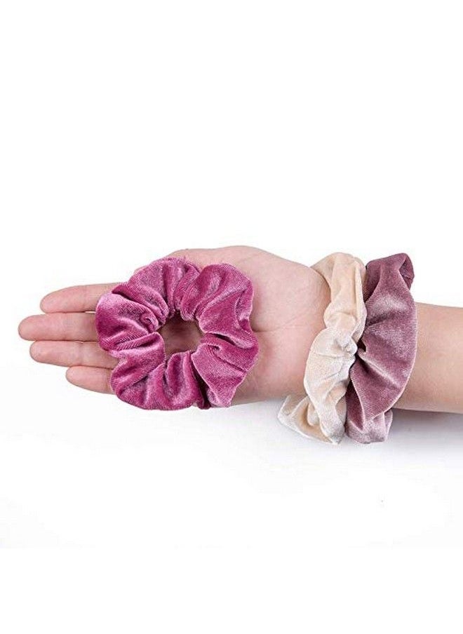 Fameza 12 Pack Velvet Hair Scrunchies Scrunchy Hair Ties Elastic Hair Bands Ropes Scrunchie For Women Or Girls Hair Accessories(12 Colors)  - Image 5
