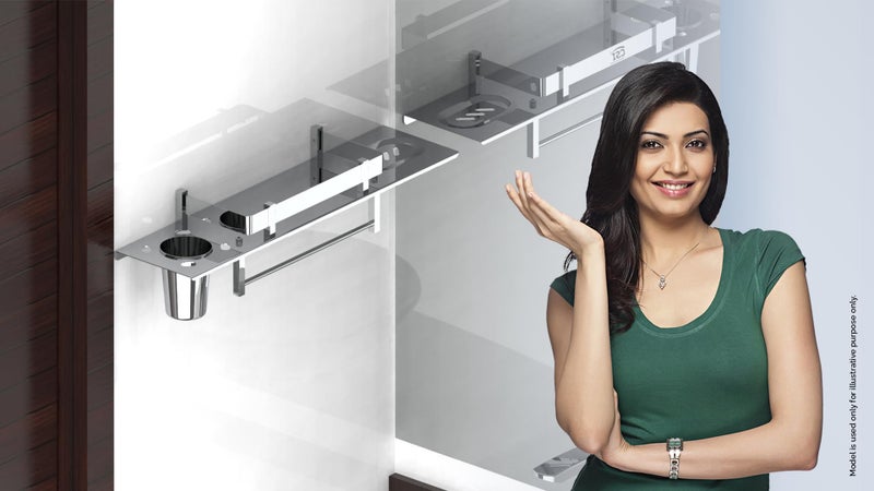 FILOX™ Stainless Steel Bathroom Rack (18 inch Long, 6 inch Wide, Steel Color) - Wall-Mounted Bathroom Shelf Organizer & Rack - Image 5