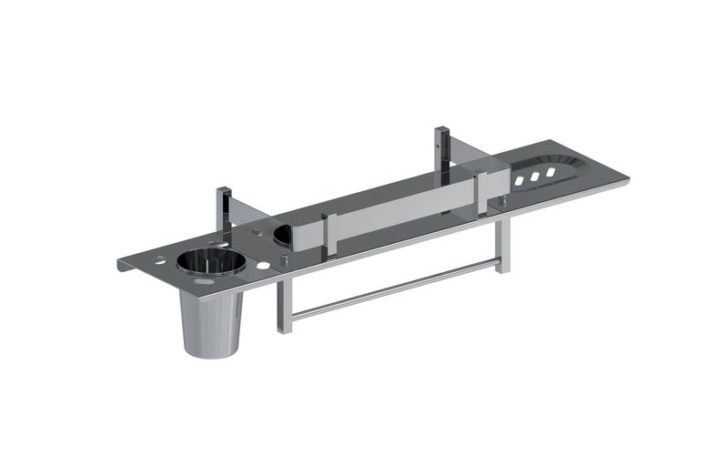 FILOX™ Stainless Steel Bathroom Rack (18 inch Long, 6 inch Wide, Steel Color) - Wall-Mounted Bathroom Shelf Organizer & Rack - Image 2