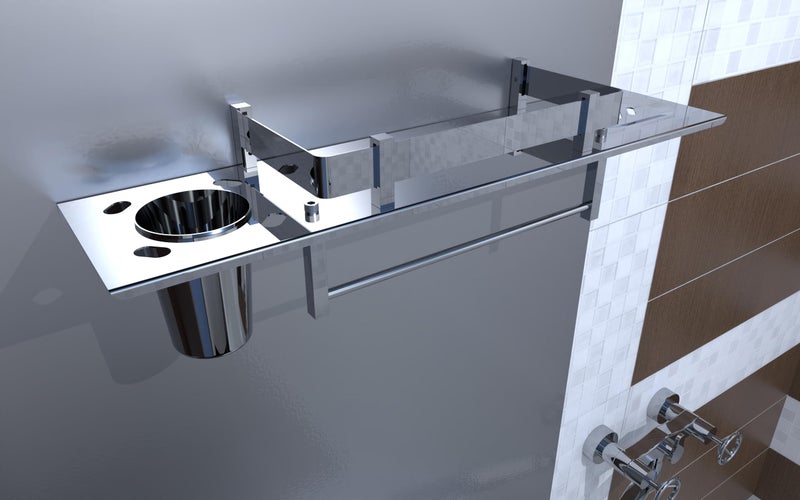 FILOX™ Stainless Steel Bathroom Rack (18 inch Long, 6 inch Wide, Steel Color) - Wall-Mounted Bathroom Shelf Organizer & Rack - Image 4