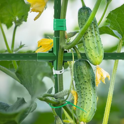WLLEYAY Large Cucumber Trellis for Raised Bed, U-Shape Garden Trellis for Climbing Plants Outdoor,Adjustable Metal Arch Vegetables Trellis,Plant Support Garden Stakes for Vine (Green,49.2x49.2x23.6) - Image 3