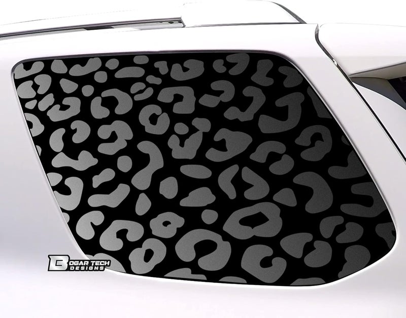 BOGAR TECH DESIGNS Precut Leopard Cheetah Rear Side Quarter Window Decal Stickers for Toyota 4Runner 2010-2021, Matte Black - Image 1