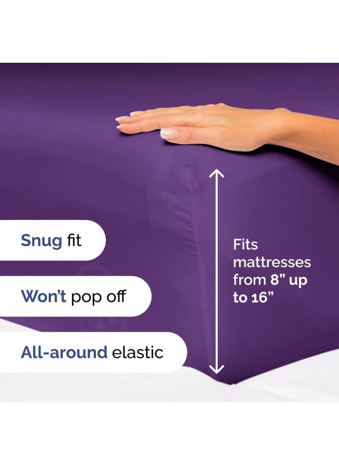 CGK Unlimited - King Size Sheet Set - 6 Piece Set - Hotel Luxury Bed Sheets - Extra Soft - Deep Pockets - Easy Fit - Breathable & Cooling Sheets - Wrinkle Free - Comfy - Purple Bed Sheets - King Sheets 6 PC - Image 1