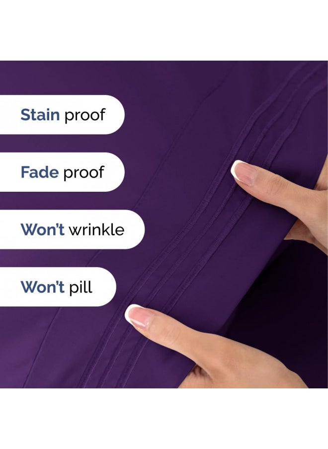 CGK Unlimited - King Size Sheet Set - 6 Piece Set - Hotel Luxury Bed Sheets - Extra Soft - Deep Pockets - Easy Fit - Breathable & Cooling Sheets - Wrinkle Free - Comfy - Purple Bed Sheets - King Sheets 6 PC - Image 1