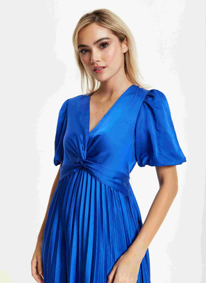 Liquorish فستان ميدي أزرق ملكي مطوي