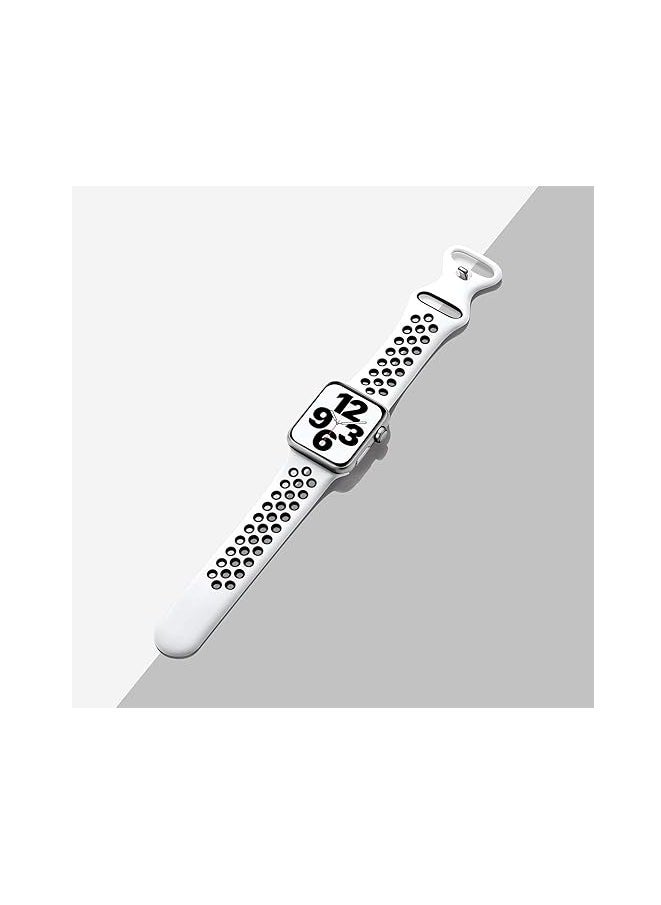 ten.tech - Silicone Sport Band for Apple Watch Ultra/Ultra 2 49mm 45mm 44mm 42mm, Waterproof Breathable Soft Silicone Sport Band for iWatch Ultra SE 8/7/6/5/4/3/ 2/1, from Tin Tech Black & white - Image 1