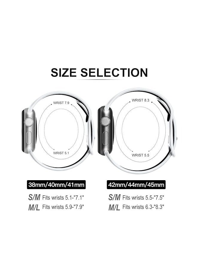 ten.tech - Silicone Sport Band for Apple Watch Ultra/Ultra 2 49mm 45mm 44mm 42mm, Waterproof Breathable Soft Silicone Sport Band for iWatch Ultra SE 8/7/6/5/4/3/ 2/1, from Tin Tech Black & white - Image 1