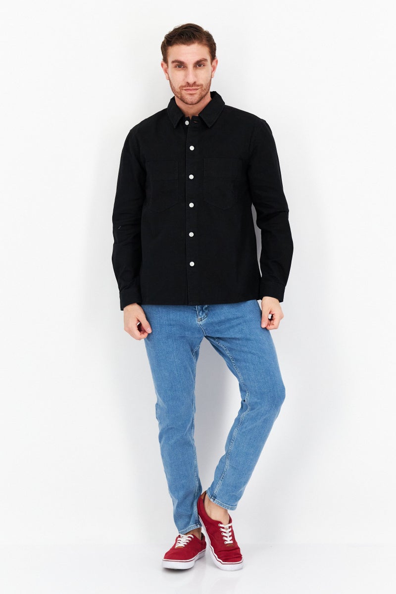 ESPRIT Esprit x Rest and Recreation Men Textured Long Sleeve Jacket Shirt, Black - Image 3