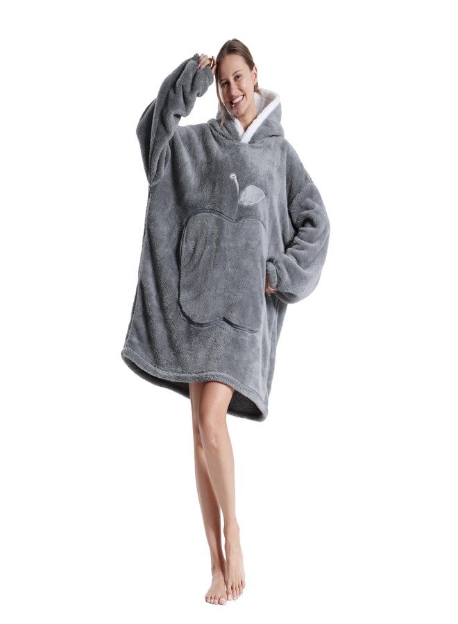 GoodtoU Wearable Blanket Hoodie For Women and Men - Oversized Hooded Blanket for Adults Fluffy Plush Blanket Sweatshirt Warm Cozy Gifts For Mom Light Grey - Image 1