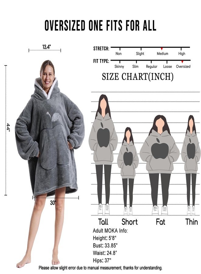 GoodtoU Wearable Blanket Hoodie For Women and Men - Oversized Hooded Blanket for Adults Fluffy Plush Blanket Sweatshirt Warm Cozy Gifts For Mom Light Grey - Image 4