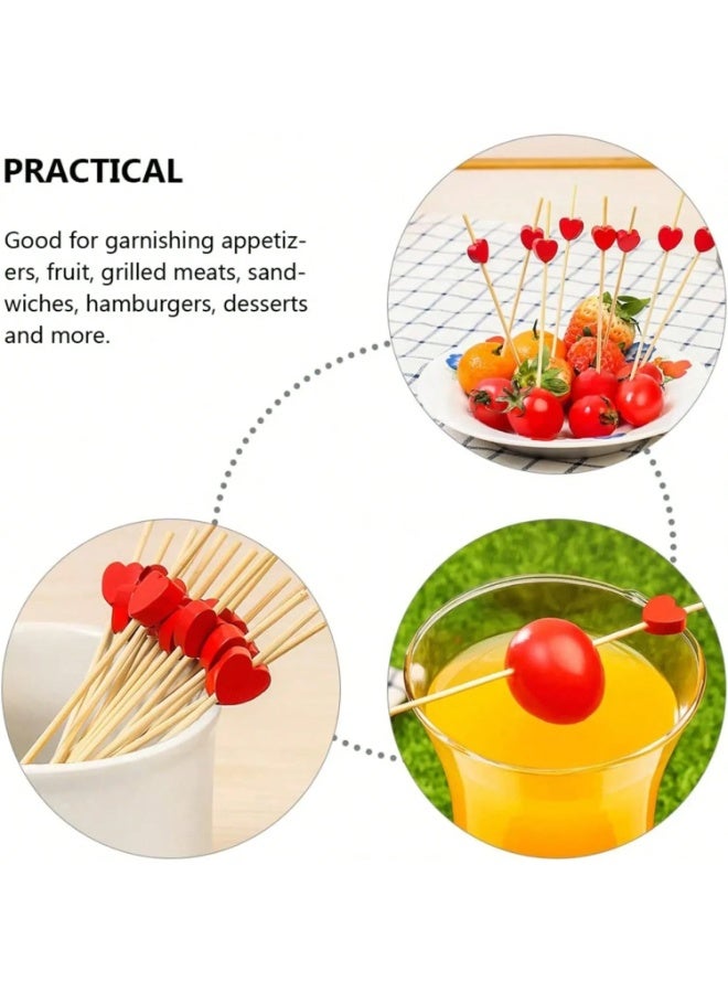 Valentine’s Day Decoration Wooden Food Picks – Set of 25 Wooden Sticks with Red Heart Design for Decorating Fruits, Desserts, and Appetizers, Perfect for Valentine’s Day Parties, Romantic Dinners, and Anniversary Celebrations - Image 5