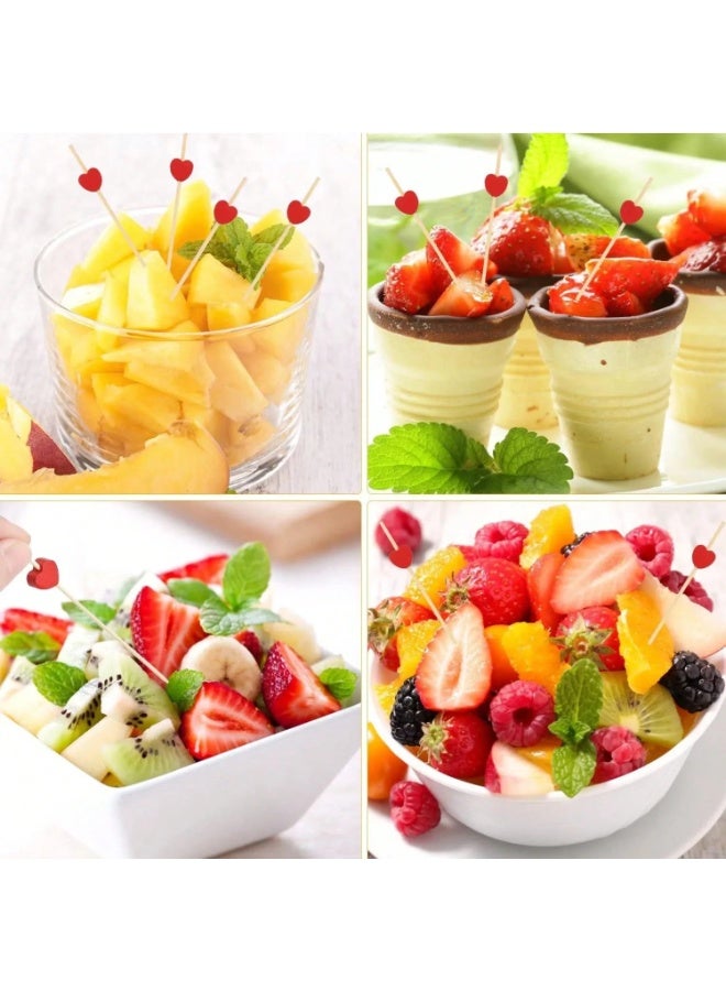 Valentine’s Day Decoration Wooden Food Picks – Set of 25 Wooden Sticks with Red Heart Design for Decorating Fruits, Desserts, and Appetizers, Perfect for Valentine’s Day Parties, Romantic Dinners, and Anniversary Celebrations - Image 3