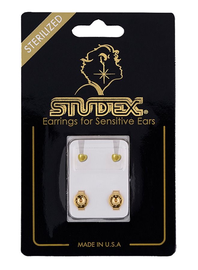 Studex 3MM Heart 24K Pure Gold Plated Ear Studs - Image 5