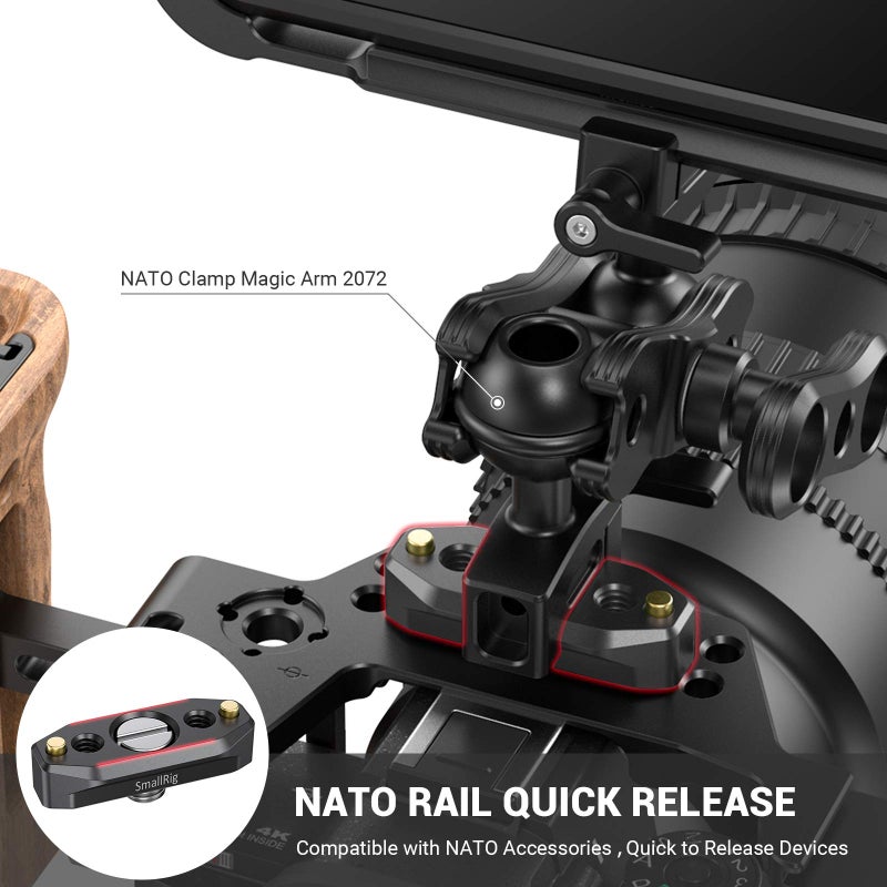 SmallRig NATO Rail with Locating Screw for ARRI 48mm BUN2521B - Image 3
