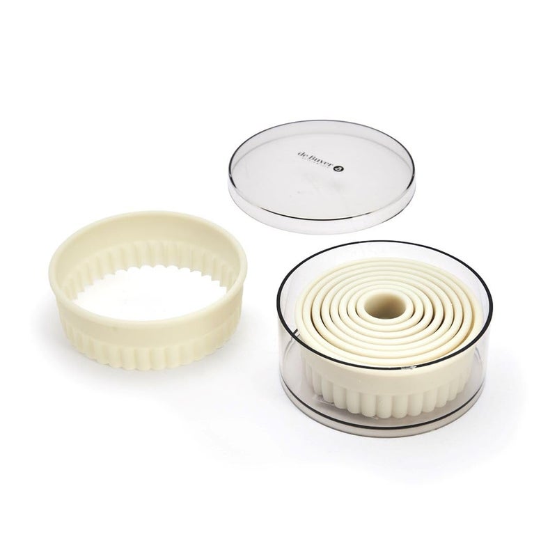 de Buyer Round Fluted Cutters - 9-Piece Set - Creates Clean  Defined Cuts  Scallops & Flutes - Dishwasher Safe - Image 2