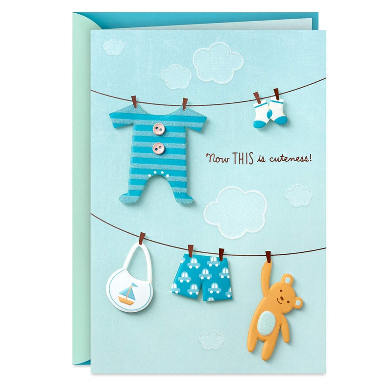 Hallmark Baby Shower Card for Boy (Blue, Now This is Cuteness) Welcome New Baby Boy, Congratulations - Image 1