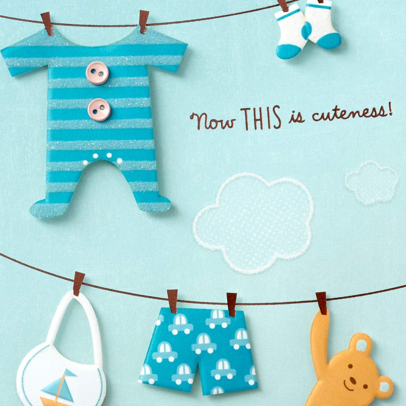 Hallmark Baby Shower Card for Boy (Blue, Now This is Cuteness) Welcome New Baby Boy, Congratulations - Image 4