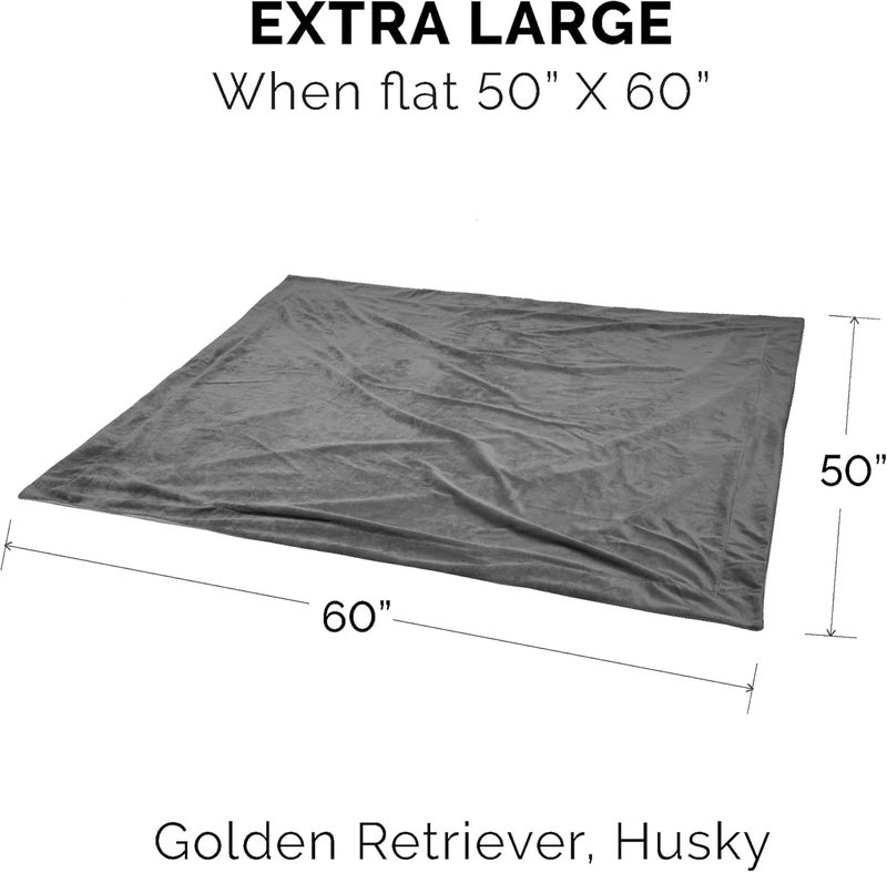 Furhaven Waterproof Throw Blanket for Dogs & Indoor Cats, Washable - Two-Tone Luxe Velvet Dog Blanket - Granite Gray, Extra Large/XL - Image 2