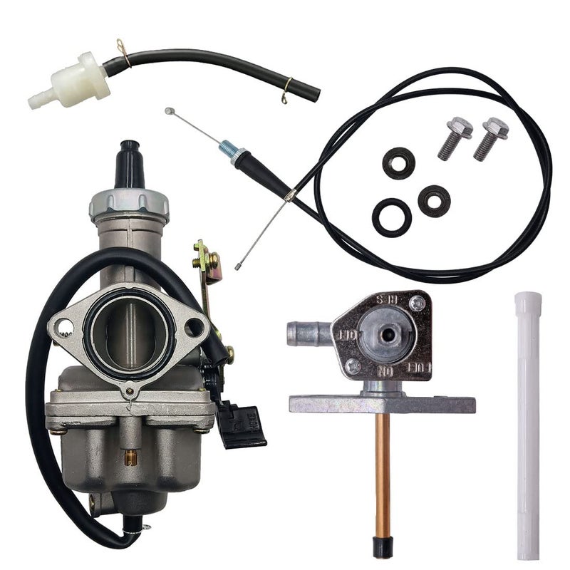 Partman Carburetor Fit for Honda Sportrax 250 EX TRX250EX 20012005ATC200M ATC200E ATC200ES TRX200SX TRX200D FOURTRAX ATV Carb Parts with Throttle CableFuel Petcock Valve