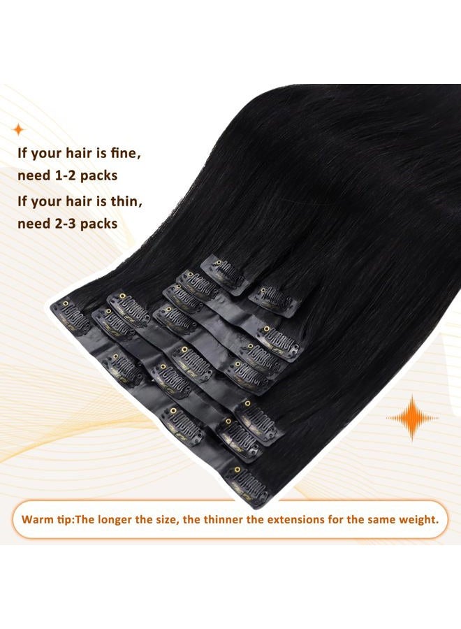 Full Shine إضافات شعر حقيقية قابلة للتثبيت بشريط أسود 8 قطع 12 بوصة 95 جرام - Image 3