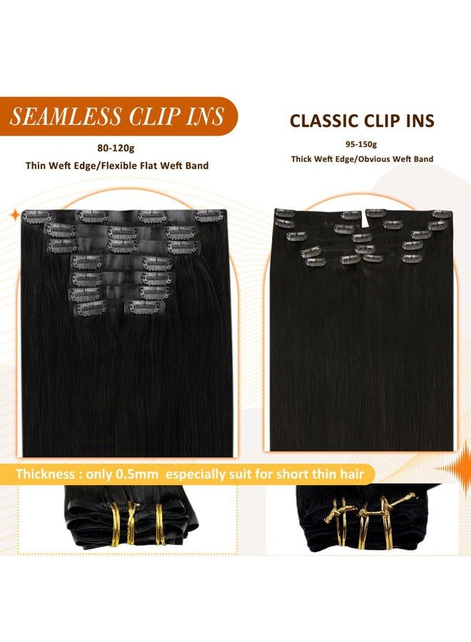 Full Shine إضافات شعر حقيقية قابلة للتثبيت بشريط أسود 8 قطع 12 بوصة 95 جرام - Image 5