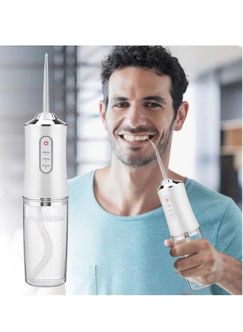 Water Flosser Dental Oral Irrigator Portable Rechargeable Teeth Cleaner  3 Cleaning Modes and 4 Jet Tips - Image 2