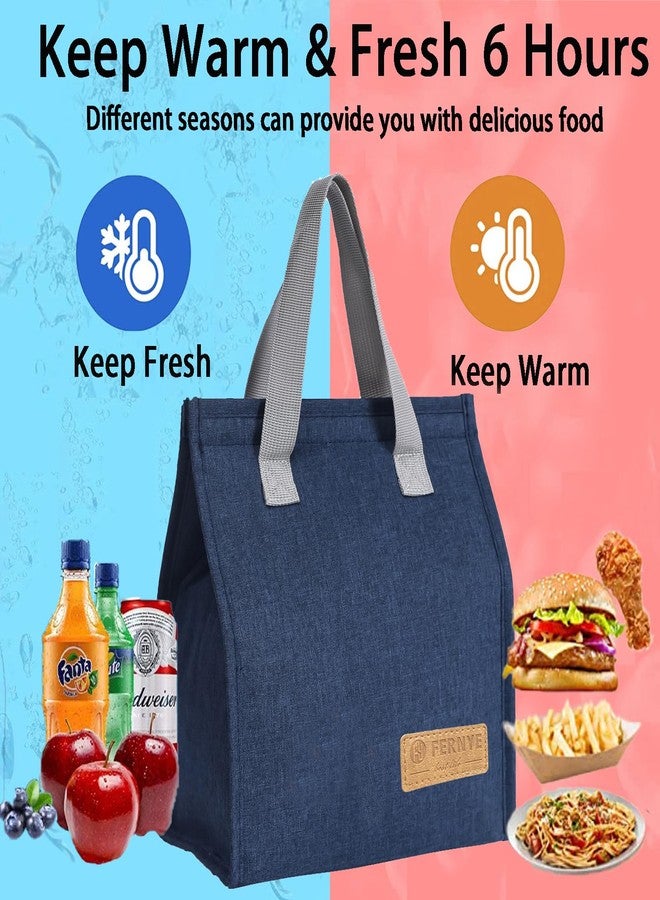 FERNYE Lunch Bags for Women/Men,Waterproof Reusable Portable Lunch Tote,Designed for Adults,Students,Thermal Cooler Bag Ideal for Work/School/Travel/Picnic (Light Blue) - Image 2