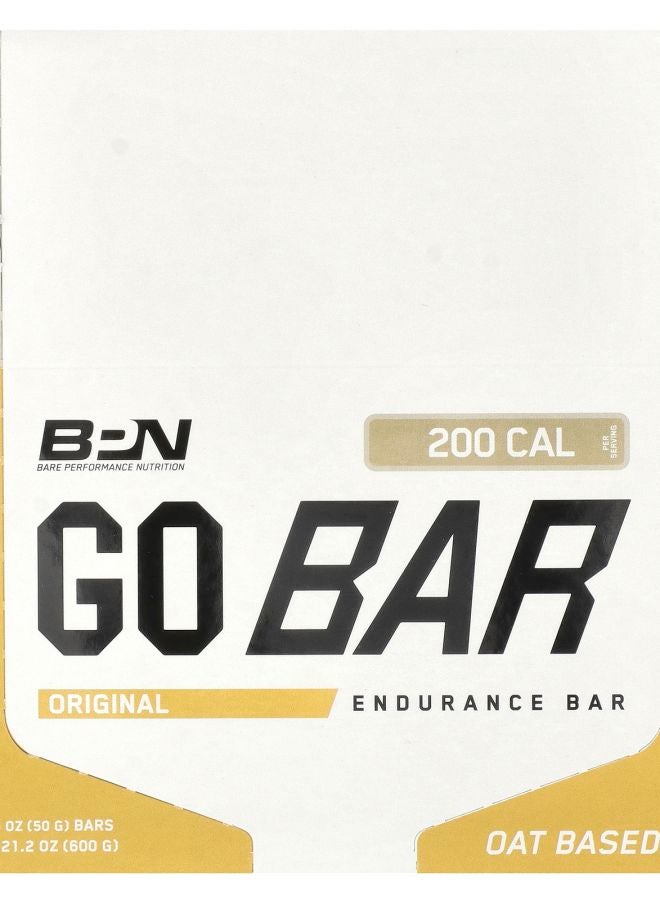 Bare Performance Nutrition Go Bar Endurance Bar Original 12 Bars 1.76 oz (50 g) Each