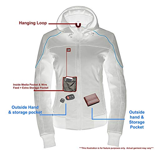 Milwaukee Leather MPL2764 Women's Black Soft Shell Armored Motorcycle Racing Style Jacket with Hoodie - X-Small - Image 4