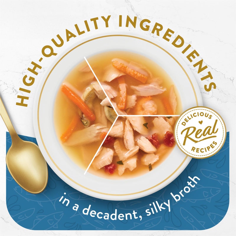 Fancy Feast Purina Fancy Feast Lickable Wet Cat Food Broth Complement Classics Collection Variety Pack - (Pack of 12) 1.4 oz. Pouches - Image 3