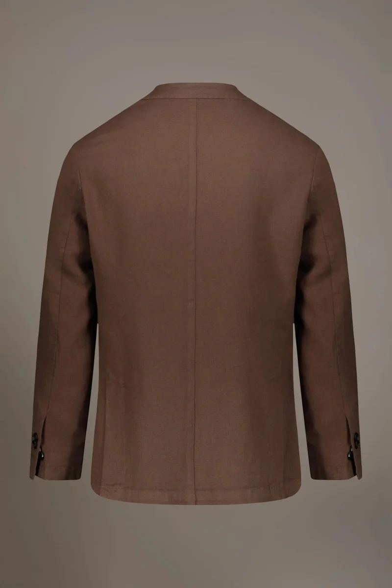 Doppelganger  Single breasted cotton linen jacket - Brown for Men | Best Price UAE