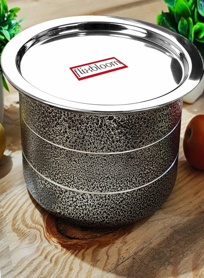 Flixbloom Featured Black Kitchen Cookware Set Induction Base/LPG Compatible Tope/Handi Aluminium Thick Flat Bottom Patila/Bhagona/Utensil for Cooking & Serving with Lid (1 Litre) - Image 1