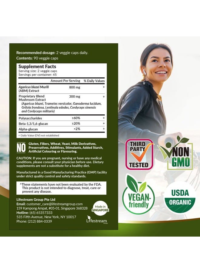 LABO Nutrition Bioactive Organic Agaricus Ultra for Advanced Immune Support, USDA Organic, 7 Medicinal Mushroom Supplement, Cordyceps, Maitake, Turkey Tail, Lingzhi, Agaricus blazei Murill, Shiitake - Image 5