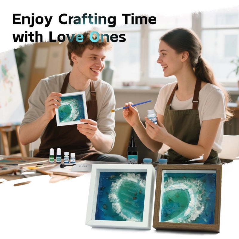iland Craft Kits for Adults DIY UV Resin Kit Beach Themed Crafting Ocean Resin Art Creative Adult Crafts for Women Resin Art Set for Beginers Crafty Gifts for Women Teen Girls on Christmas Romantic - Image 4