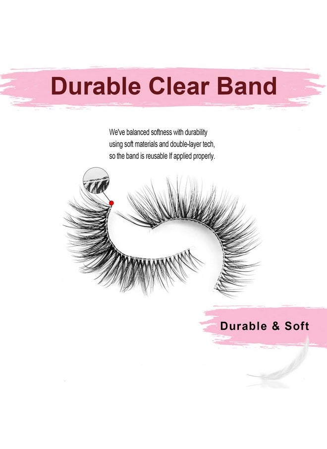 SONAFEEL - SONAFEEL Natural Wispy Lashes Cat Eye Lashes Clear Band 13mm 10Pairs Pestañas Postizas Naturales Lightweight Fake Eyelashes Natural False Lashes - Image 1
