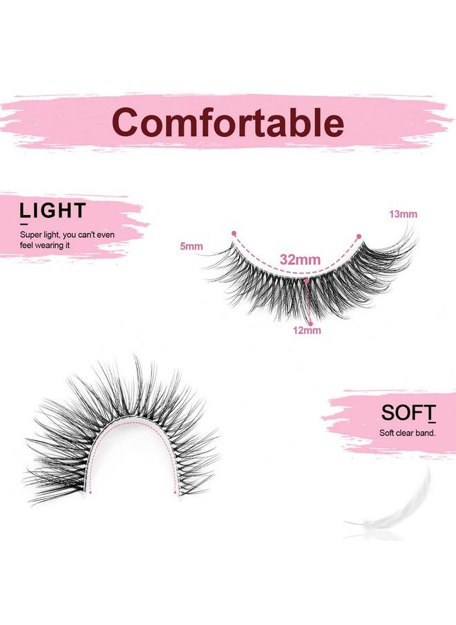 SONAFEEL - SONAFEEL Natural Wispy Lashes Cat Eye Lashes Clear Band 13mm 10Pairs Pestañas Postizas Naturales Lightweight Fake Eyelashes Natural False Lashes - Image 1