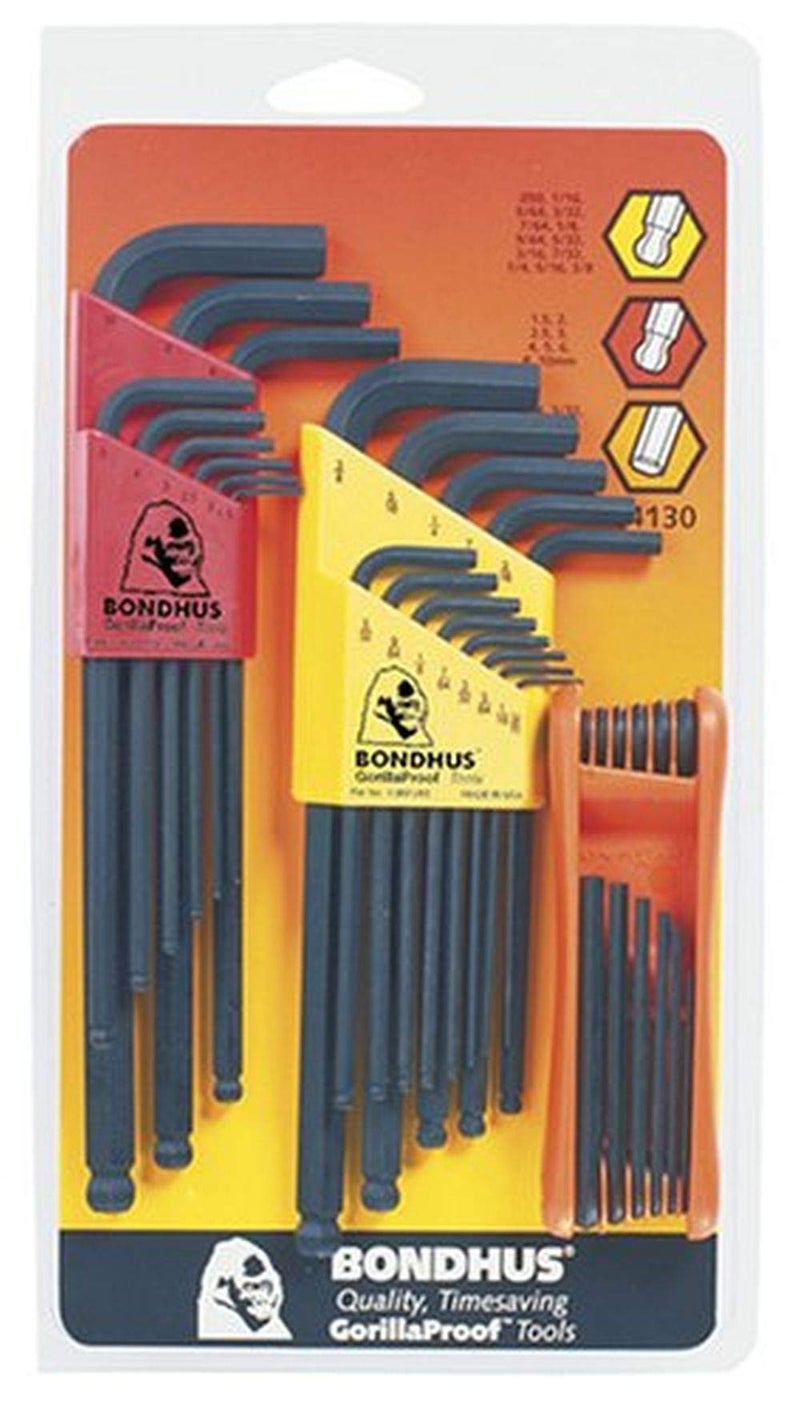 Bondhus 14130 Triple Pack, Balldriver L-wrench Sets #10937 (.050-3/8-Inch) & #10999 (1.5-10mm), and GorillaGrip Hex Fold-up Set #12550 (5/64-5/32 & 1.5-5mm) - Image 5