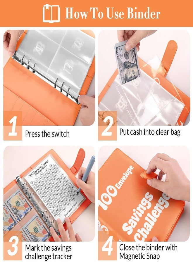 Zuozee Budget Binder for Planning and Saving $5050, Orange - Image 5