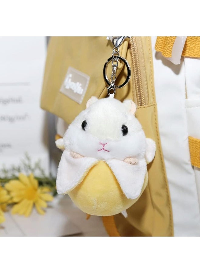 الرجال والنساء الإبداعية سوبر لطيف جميل الاختباء في الفاكهة مستديرة الجسم فضولي هامستر طفل قلادة سلاسل المفاتيح سلاسل المفاتيح قلادة هدية قلادة حقيبة اليد محفظة حقيبة الظهر ديكور مفتاح السيارة الموز - Image 2