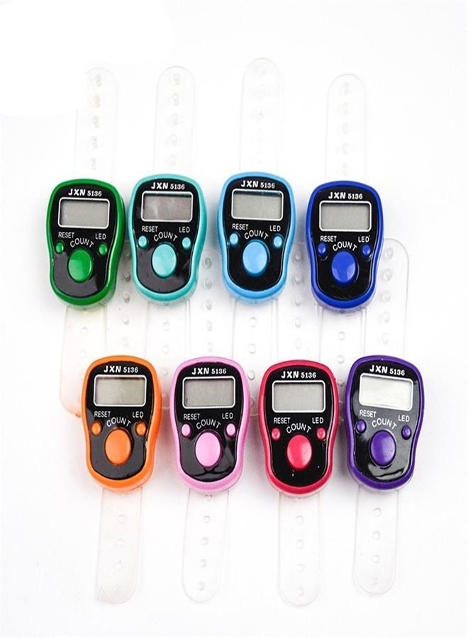 Generic 5-Digit Tally Clicker Counter Finger Clicker Ring Electronic Light Digital Counting Machine for Cricket Umpire and Various Counting Purpose(8Qty, Multicolor,Plastic)  - Image 1