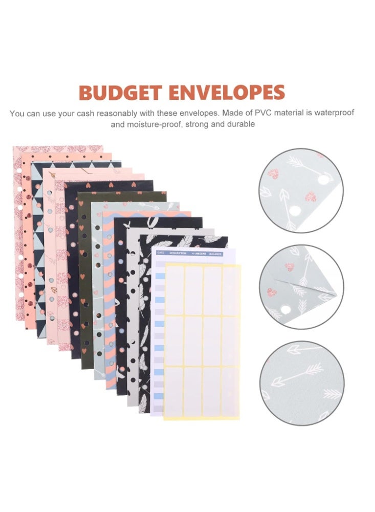Generic 12-Piece Budget Envelope Set Blue White Pink Durable Organizers for Cash Receipts Ideal for Home Travel and Students  - Image 2
