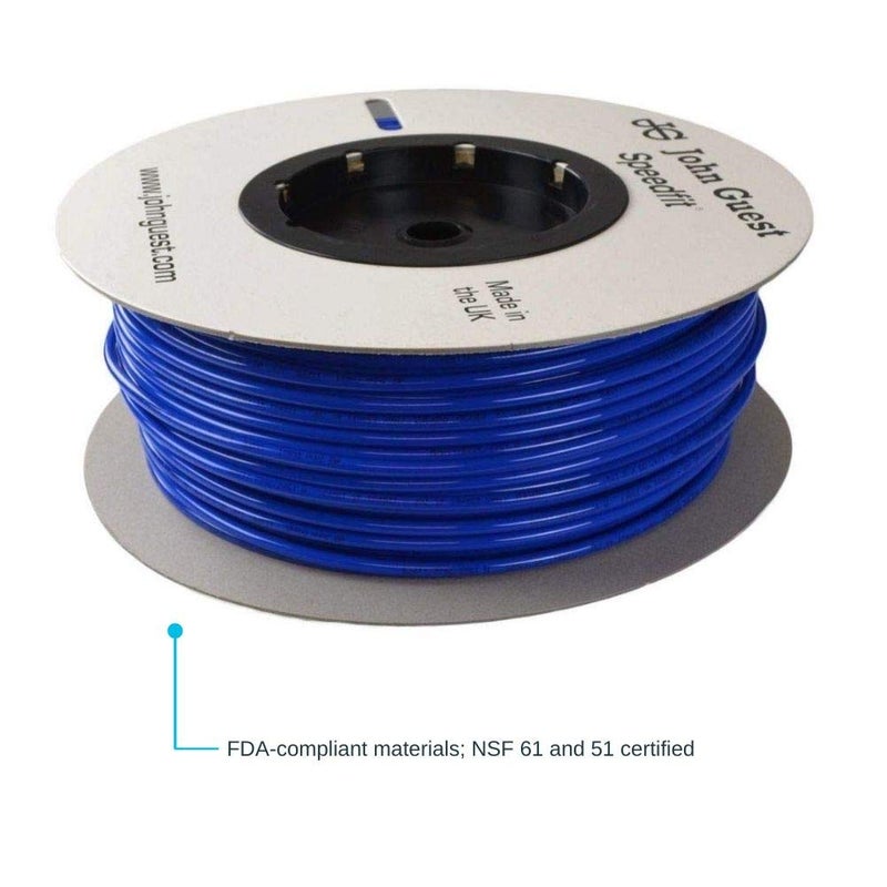 John Guest 3/8 Inch x 25 Feet LLDPE Tubing, Flexible Water Tubing for Plumbing, Blue, PE-12-EI-025F-B - Image 2