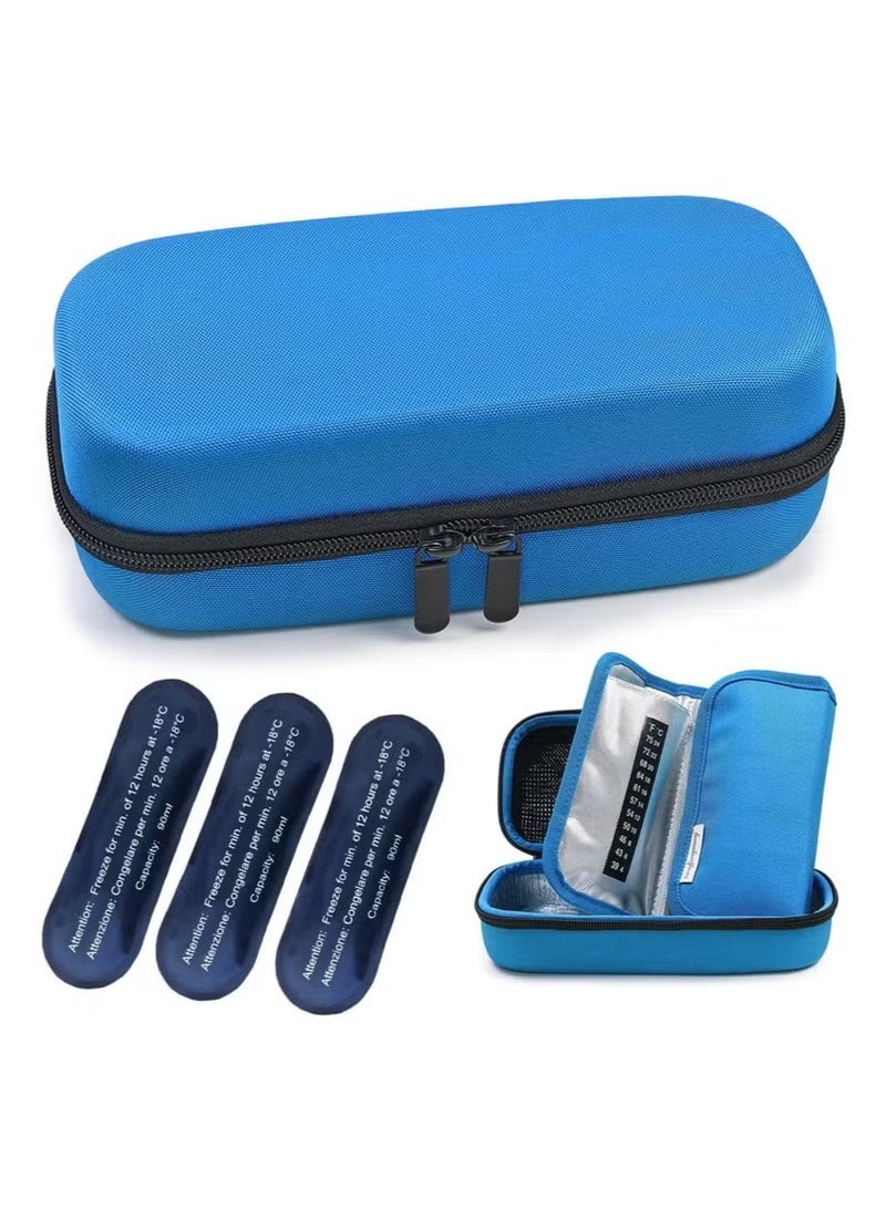 RedMapleTEK Insulin Cooler Travel Case with 3 Ice Packs for Travel- EVA Medication Diabetic Travel Case for Insulin Pen, Glucose Meter and Diabetic Supplies - Image 1