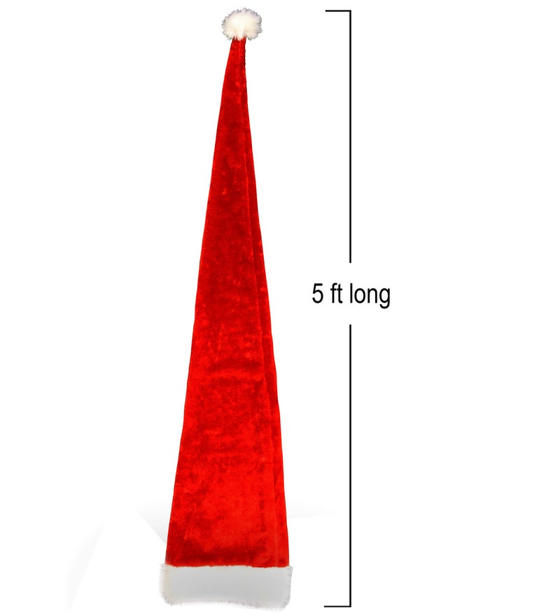 Tigerdoe Long Santa Hat - Extra Long Novelty Christmas Hat - Santa Con, 5 Ft - Adult Costume - Image 3