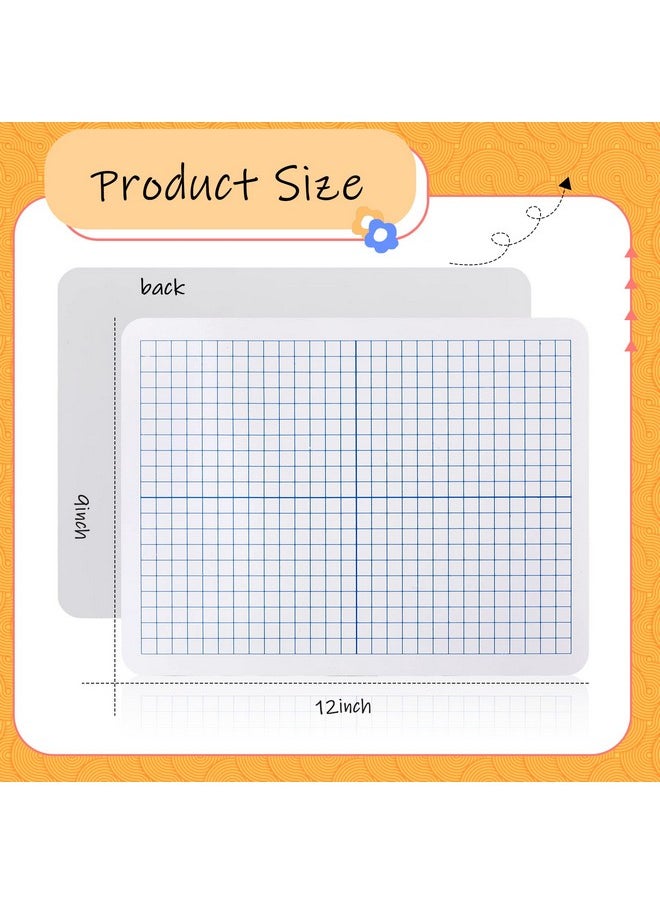 Henoyso - 24 Pack Dry Erase Xy Axis Graph Lap Boards 9'' X 12'' Double Sided White Boards Dry Erase Lapboards Math Student White Boards Double Sided Dry Erase Board With Erasers For School Classroom Supplies - Image 1