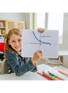 Henoyso 24 Pack Dry Erase Xy Axis Graph Lap Boards 9'' X 12'' Double Sided White Boards Dry Erase Lapboards Math Student White Boards Double Sided Dry Erase Board With Erasers For School Classroom Supplies  - Image 3